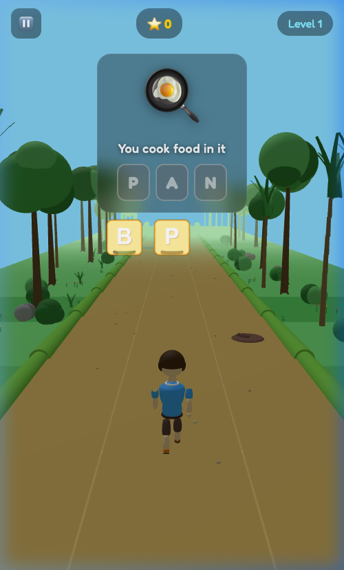 Letter Run — Active gameplay